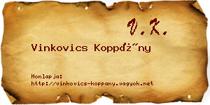 Vinkovics Koppány névjegykártya